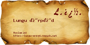 Lungu Árpád névjegykártya